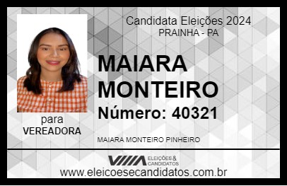 Candidato MAIARA MONTEIRO 2024 - PRAINHA - Eleições