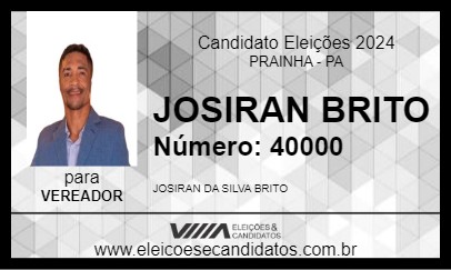 Candidato JOSIRAN BRITO 2024 - PRAINHA - Eleições