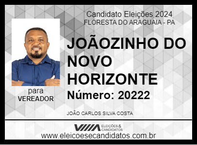 Candidato JOÃOZINHO DO NOVO HORIZONTE 2024 - FLORESTA DO ARAGUAIA - Eleições