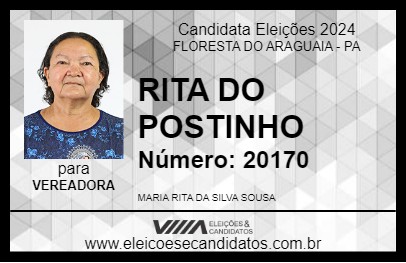 Candidato RITA DO POSTINHO 2024 - FLORESTA DO ARAGUAIA - Eleições