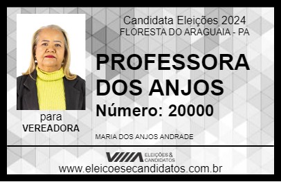 Candidato PROFESSORA DOS ANJOS 2024 - FLORESTA DO ARAGUAIA - Eleições