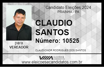 Candidato CLAUDIO SANTOS 2024 - PRAINHA - Eleições