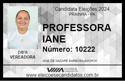 Candidato PROFESSORA IANE 2024 - PRAINHA - Eleições