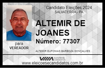 Candidato ALTEMIR DE JOANES 2024 - SALVATERRA - Eleições