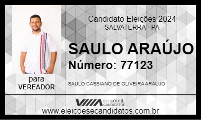 Candidato SAULO ARAÚJO 2024 - SALVATERRA - Eleições