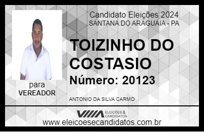 Candidato TOIZINHO DO COSTASIO 2024 - SANTANA DO ARAGUAIA - Eleições