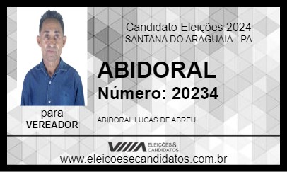 Candidato ABIDORAL 2024 - SANTANA DO ARAGUAIA - Eleições