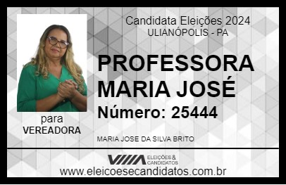 Candidato PROFESSORA MARIA JOSÉ 2024 - ULIANÓPOLIS - Eleições