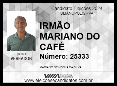 Candidato IRMÃO MARIANO DO CAFÉ 2024 - ULIANÓPOLIS - Eleições