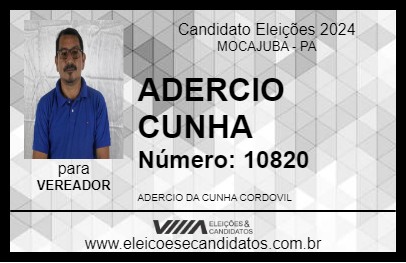 Candidato ADERCIO CUNHA 2024 - MOCAJUBA - Eleições