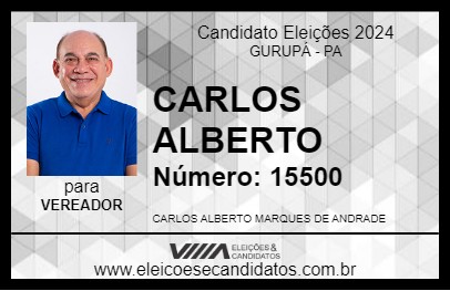 Candidato CARLOS ALBERTO 2024 - GURUPÁ - Eleições