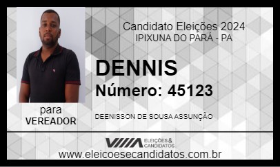 Candidato DENNIS 2024 - IPIXUNA DO PARÁ - Eleições