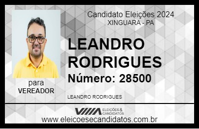 Candidato LEANDRO RODRIGUES 2024 - XINGUARA - Eleições