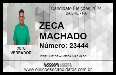 Candidato ZECA MACHADO 2024 - BAGRE - Eleições