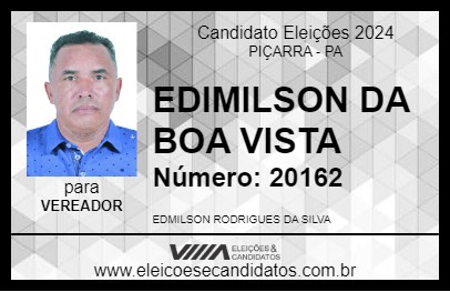 Candidato EDIMILSON DA BOA VISTA 2024 - PIÇARRA - Eleições