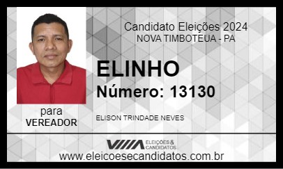 Candidato ELINHO 2024 - NOVA TIMBOTEUA - Eleições