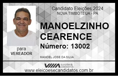 Candidato MANOELZINHO CEARENCE 2024 - NOVA TIMBOTEUA - Eleições