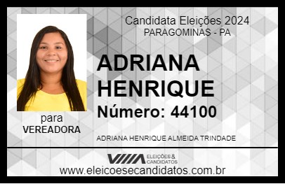 Candidato ADRIANA HENRIQUE 2024 - PARAGOMINAS - Eleições