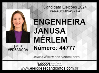 Candidato ENGENHEIRA JANUSA MÉRLEM 2024 - PARAGOMINAS - Eleições