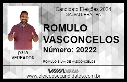 Candidato ROMULO VASCONCELOS 2024 - SALVATERRA - Eleições