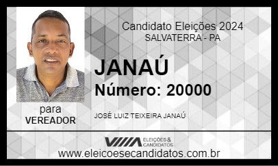 Candidato JANAÚ 2024 - SALVATERRA - Eleições