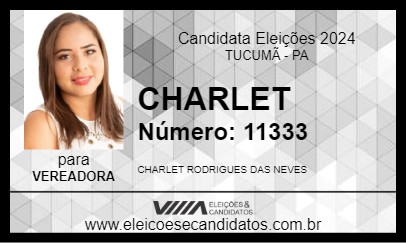 Candidato CHARLET 2024 - TUCUMÃ - Eleições