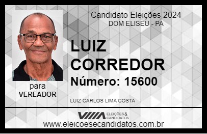 Candidato LUIZ CORREDOR 2024 - DOM ELISEU - Eleições