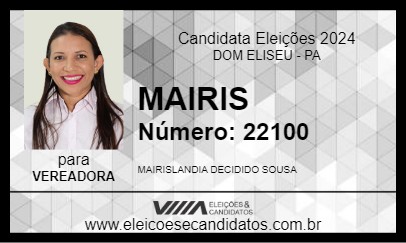 Candidato MAIRIS 2024 - DOM ELISEU - Eleições