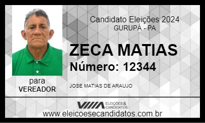 Candidato ZECA MATIAS 2024 - GURUPÁ - Eleições