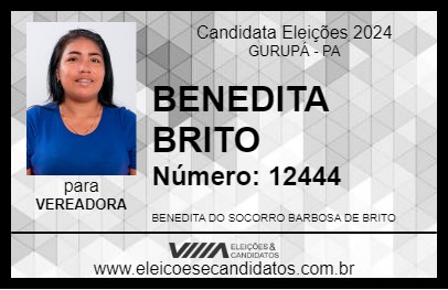 Candidato BENEDITA BRITO 2024 - GURUPÁ - Eleições