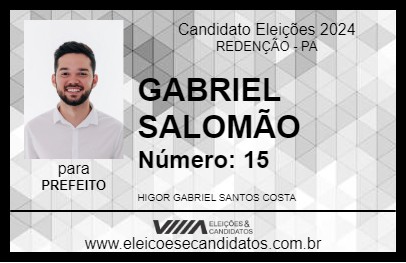 Candidato GABRIEL SALOMÃO 2024 - REDENÇÃO - Eleições