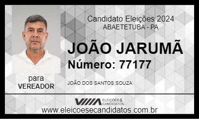 Candidato JOÃO JARUMÃ  2024 - ABAETETUBA - Eleições