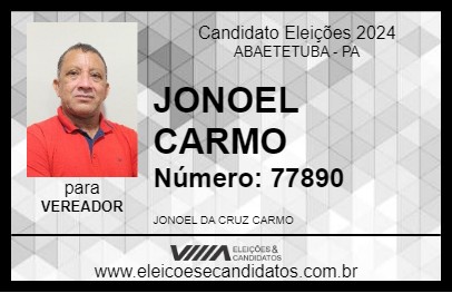 Candidato JONOEL CARMO 2024 - ABAETETUBA - Eleições