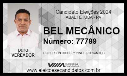 Candidato BEL MECÂNICO 2024 - ABAETETUBA - Eleições