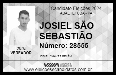 Candidato JOSIEL SÃO SEBASTIÃO 2024 - ABAETETUBA - Eleições