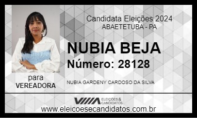 Candidato NUBIA BEJA 2024 - ABAETETUBA - Eleições