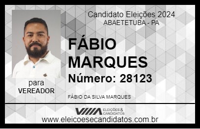 Candidato FÁBIO MARQUES 2024 - ABAETETUBA - Eleições