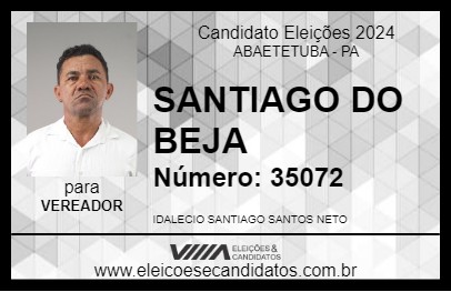 Candidato SANTIAGO DE BEJA 2024 - ABAETETUBA - Eleições