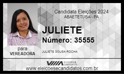 Candidato JULIETE 2024 - ABAETETUBA - Eleições