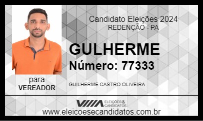 Candidato GULHERME 2024 - REDENÇÃO - Eleições