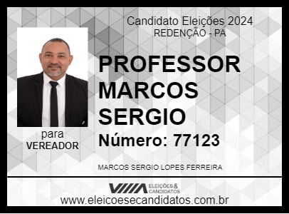 Candidato PROFESSOR MARCOS SERGIO 2024 - REDENÇÃO - Eleições