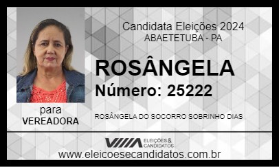 Candidato ROSÂNGELA 2024 - ABAETETUBA - Eleições