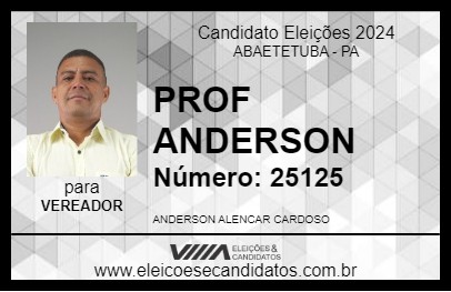 Candidato ANDERSON CARDOSO 2024 - ABAETETUBA - Eleições