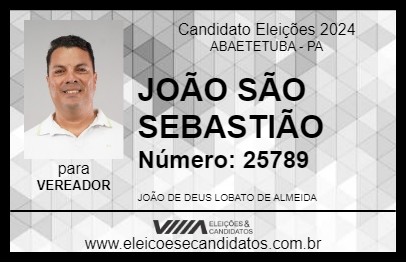 Candidato JOÃO SÃO SEBASTIÃO 2024 - ABAETETUBA - Eleições