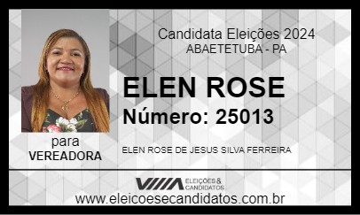 Candidato ELEN ROSE 2024 - ABAETETUBA - Eleições