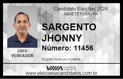 Candidato SARGENTO JHONNY  2024 - ABAETETUBA - Eleições