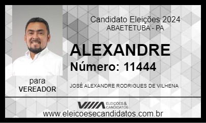 Candidato ALEXANDRE 2024 - ABAETETUBA - Eleições