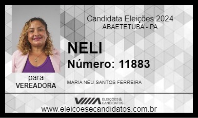 Candidato NELI 2024 - ABAETETUBA - Eleições