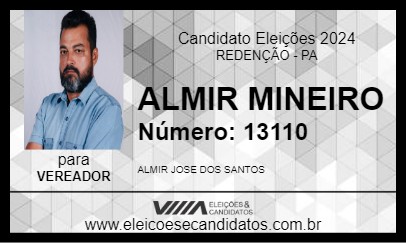 Candidato ALMIR MINEIRO 2024 - REDENÇÃO - Eleições