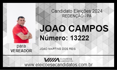 Candidato JOAO CAMPOS 2024 - REDENÇÃO - Eleições